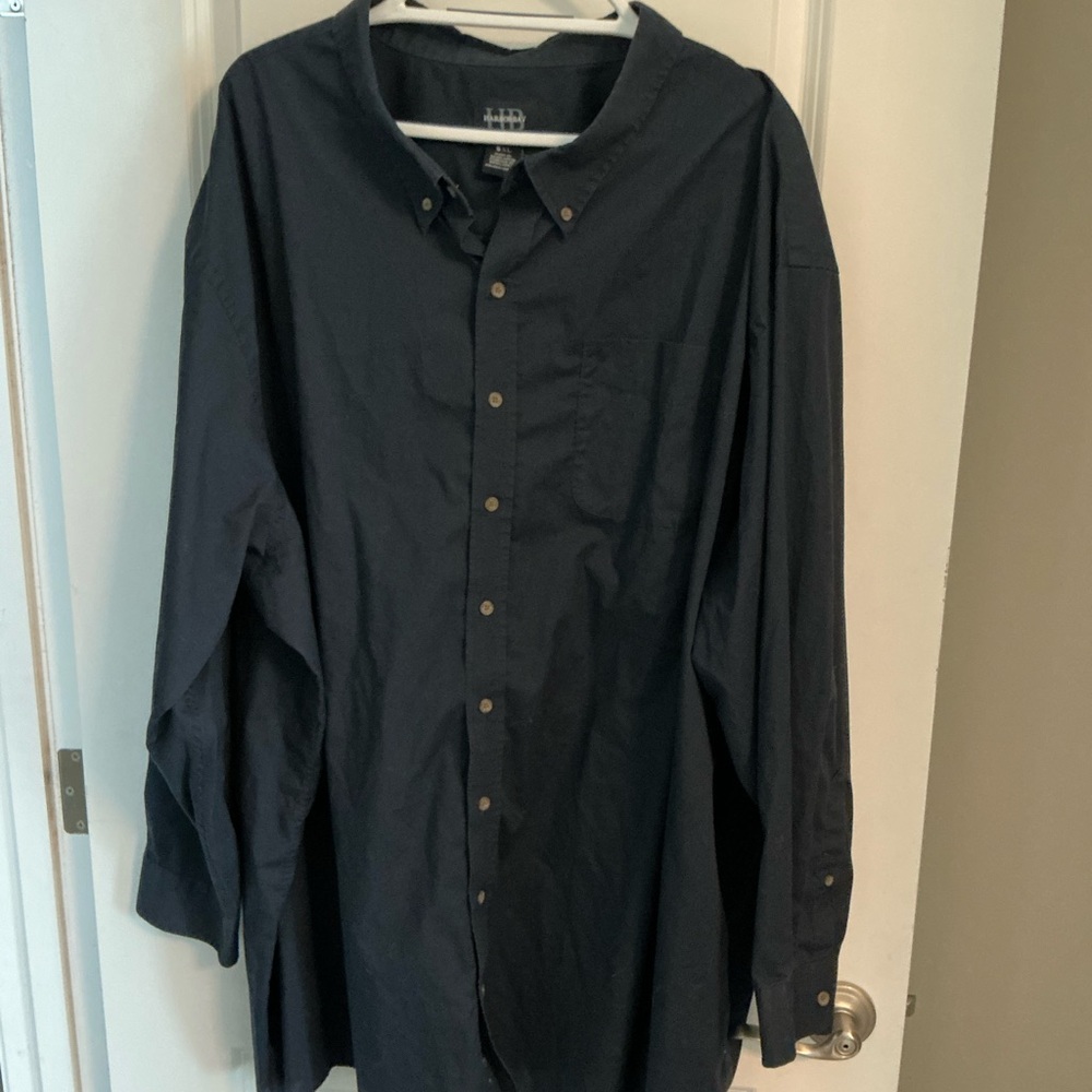 Harbor Bay Navy Men’s Long Sleeve Button Down Shirt